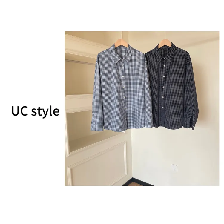 【UCSTYLE】A9134宽松休闲长袖格子衬衫 主播穿S码