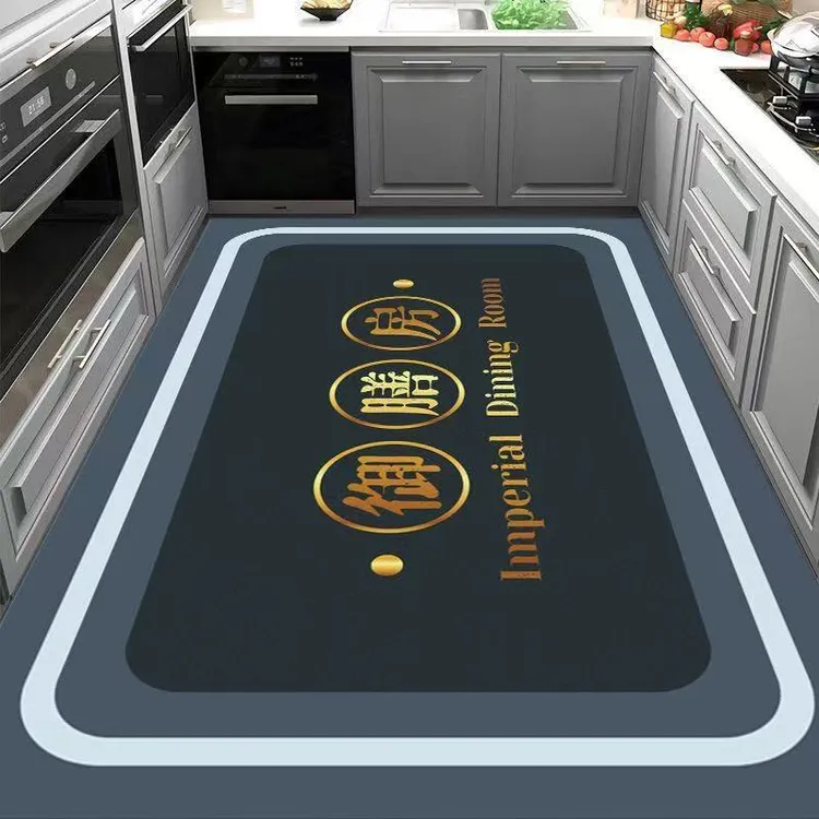 硅藻泥厨房地垫防滑吸水吸油耐脏厨房满铺大垫子布艺免洗地毯