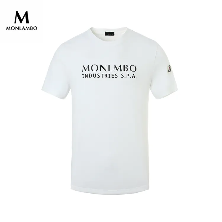 MONLAMBO/2025夏季新款亲肤透气舒适轻奢发泡高级感男款圆领短袖