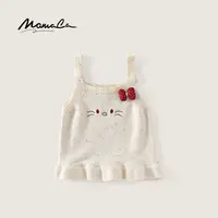 MOMOCO女童秋季2025新款时尚洋气甜美卡通毛织马甲77730110004