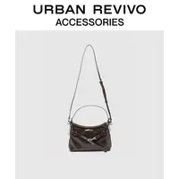 URBAN REVIVO2025秋季新款女士潮酷银色单肩斜挎包UAWB50268