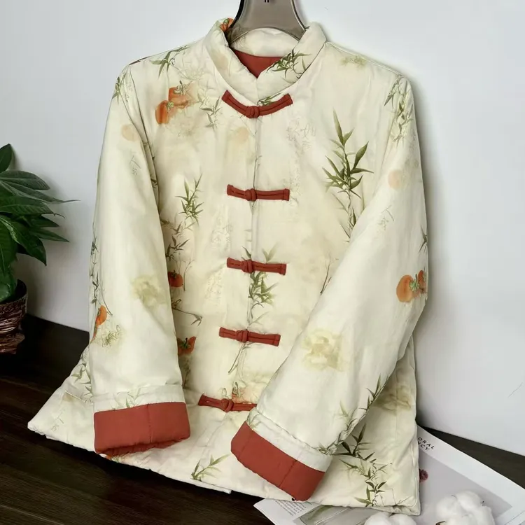 2025新款新疆长绒棉冬季手工碎花纯棉保暖加厚盘扣新中式国风棉袄