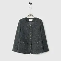 ME【ce黑金凯旋小香】绵羊毛星空圈圈呢时尚百搭小香风外套MESA2567