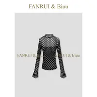 FANRUI/泛芮「森灵谜点」波点高领小众洋气百搭性感长袖上衣B18256