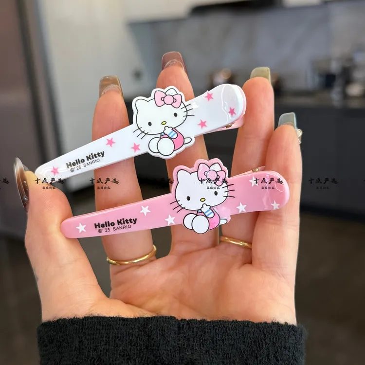 洗脸夹KT发夹可爱新款卡通发夹碎发三丽鸥刘海红色侧边甜美发卡女