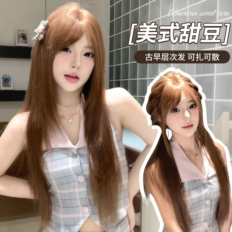 【美式甜豆】束朵假发气质氛围感时尚长直发日常气质网红风全套头式