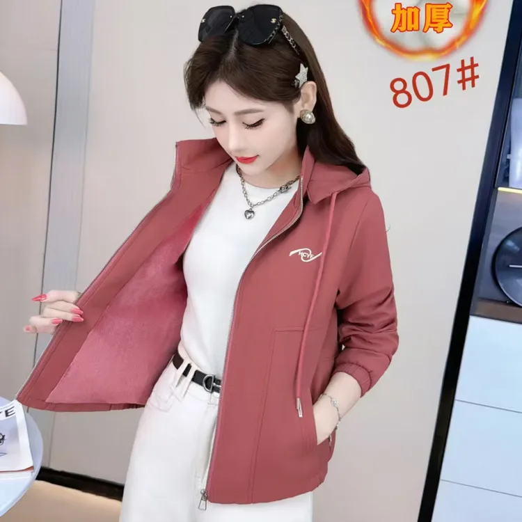 （征禧家）厚款秋冬加棉连帽冲锋衣防风保暖韩系休闲百搭外套