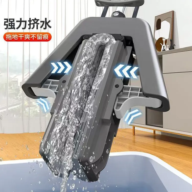 新款海绵吸水拖把头高效一拖两净免手洗懒人神器海绵拖把家用