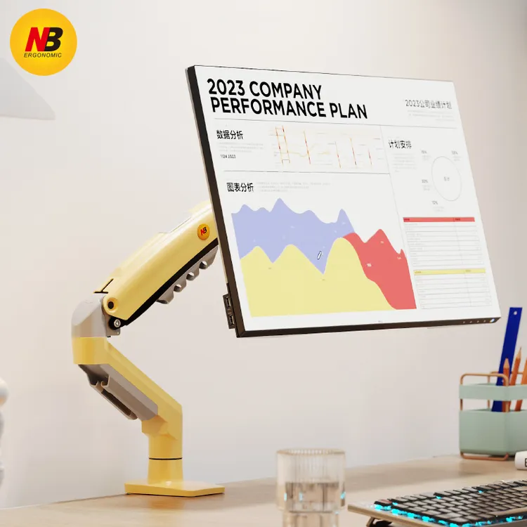 NB F80X炫彩显示器支架桌面机械臂电脑支架屏幕增高架拉伸旋转架