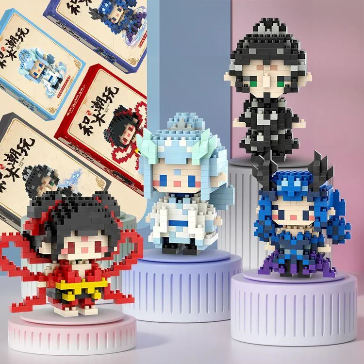 【1407人收藏】哪吒敖丙国潮积木限量版桌面摆件益智拼装玩具周边