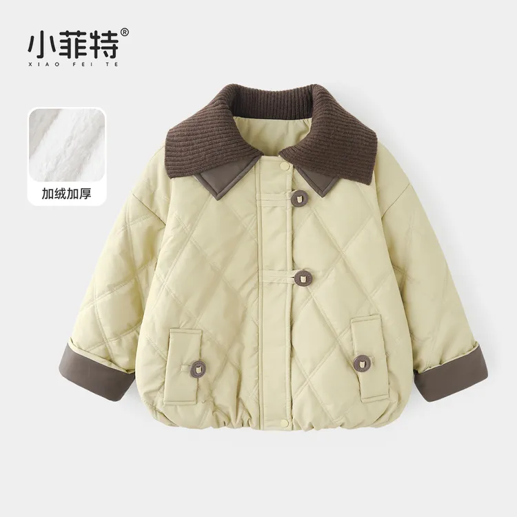 小菲特女童冬加厚外套中大童保暖上衣儿童休闲棉服上衣YNYD57149