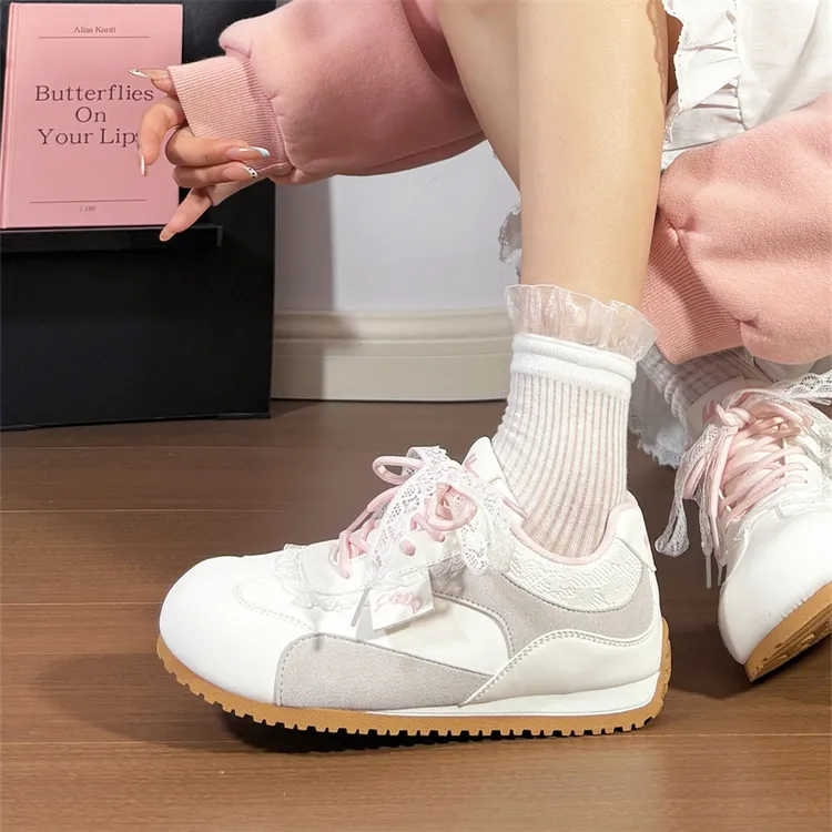 回力粉色德训鞋女原创2026新款原创百搭小众休闲鞋轻便国潮小白鞋