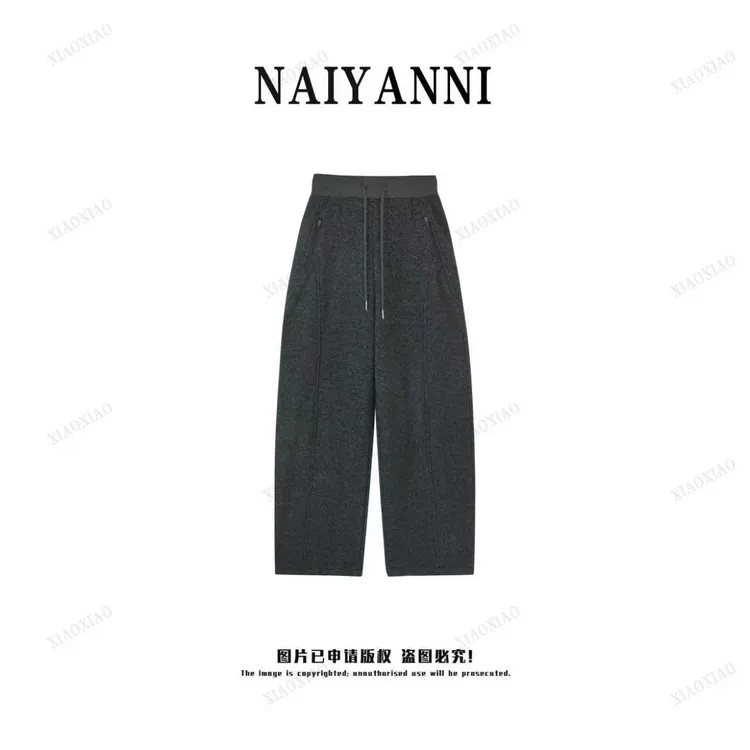 【芝麻裤】利落廓形加绒加厚休闲风阔腿裤