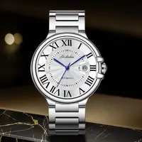 时尚潮流大表盘高端商务蓝泡泡钢带防水休闲男士手表9118专属