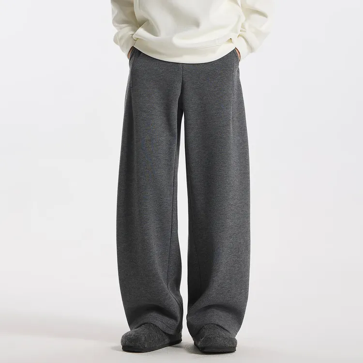 GCCDUPE77『浔真』简约时尚羊毛色纺混色高级感保暖加绒毛呢休闲裤