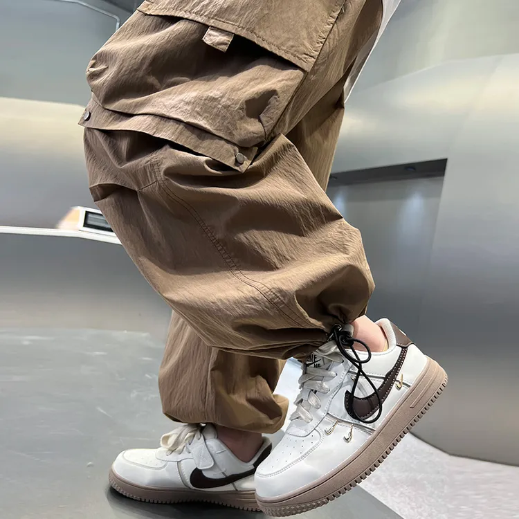 儿童夏装速干裤子冰丝防蚊裤夏季薄款阔腿直筒裤大男童装2025新款