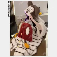 2025新款长毛绒睡衣女冬加绒加厚保暖可外穿条纹家居服套装