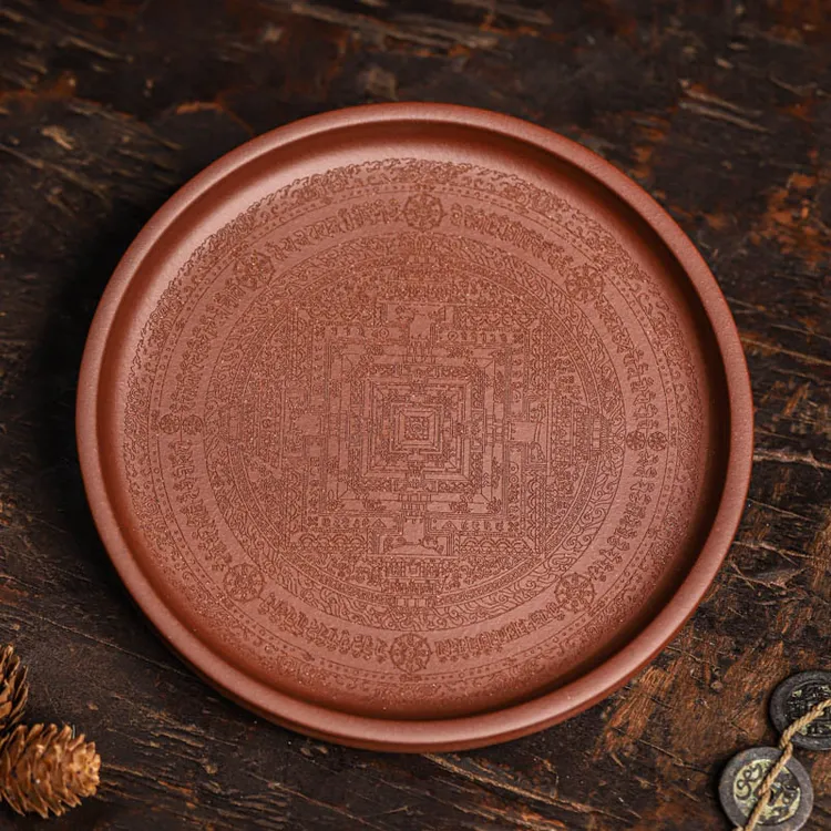 直- 手工壶承 | 坛城八卦壶承赏盘刻刀下东方美学 侘寂风茶台必备