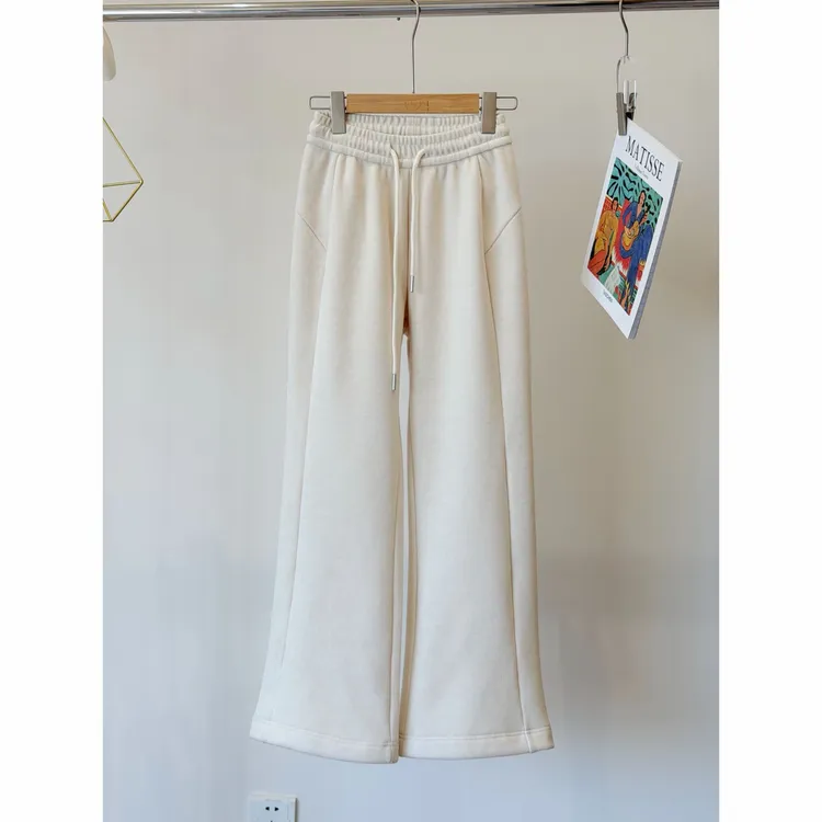 小个子圆圆MMQ005高定立体裁剪加绒直筒卫裤显瘦百搭冬季休闲裤女