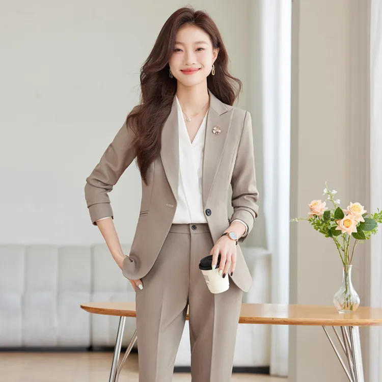 高端时尚秋冬季前台工作服套装酒店经理气质商务职业装女神范正装