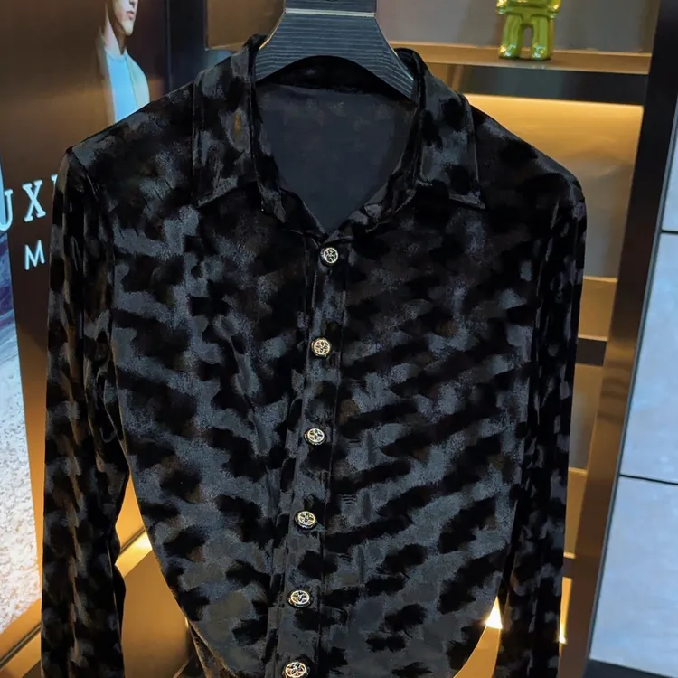 2505新款男士秋冬季新款长袖衬衫高级感男士潮牌休闲时尚百搭