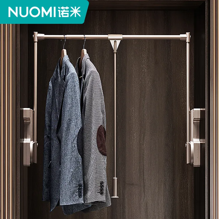 诺米NUOMI衣柜升降挂衣帽间伸缩缓冲下拉式衣柜升降挂衣杆