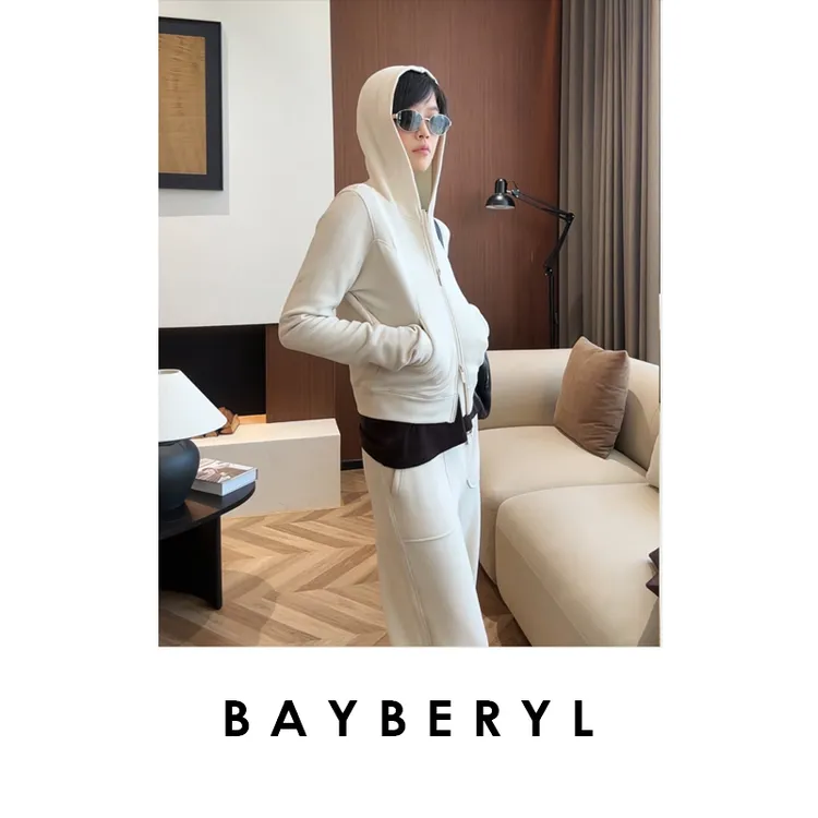 BAYBERYL老贝闪电套装*瘦舒适亲肤松紧裤秋卫衣9NT5H2845-8/30