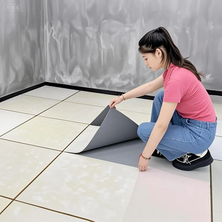 PVC自粘地板贴防滑耐磨水泥地直接贴加厚塑胶地板家用仿瓷地板革K