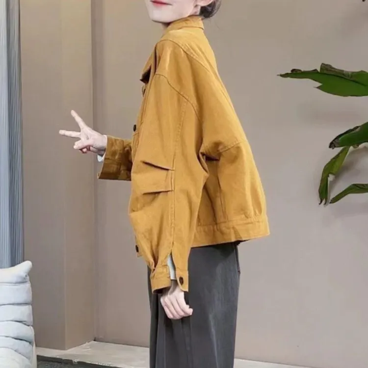 新款女士短外套工装牛仔2025春秋爆款短款小个子上衣女装夹克洋气