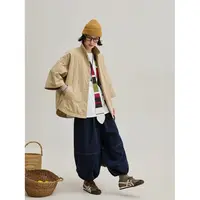 麻霖秋冬新品100%棉加厚廓形宽松衬衫式可机洗棉衣外套