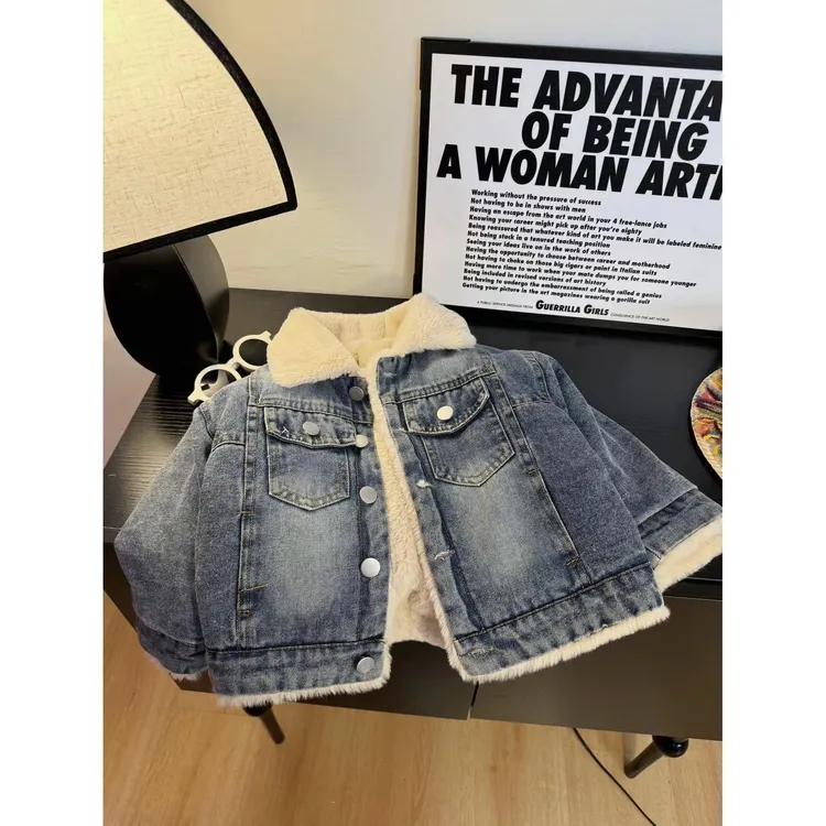 【浮光掠影】兔貂牛仔外套儿童加厚保暖冬款中小童男童翻领牛仔衣