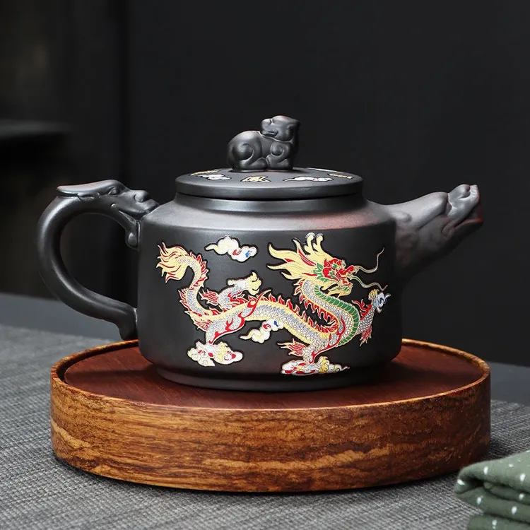 紫陶龙凤呈祥变色德钟壶（陈荣火）DY182