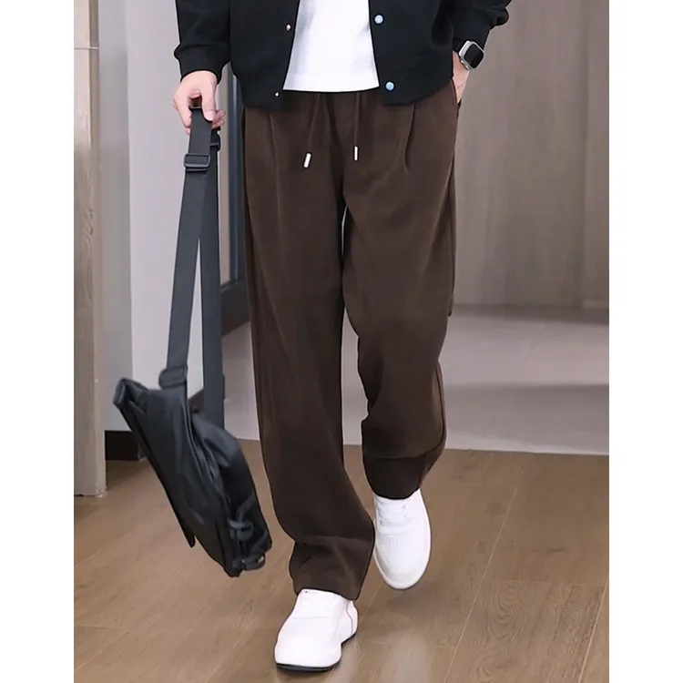 秋季长裤潮休闲裤百搭潮流秋冬阔腿裤男士宽松直筒裤抽绳
