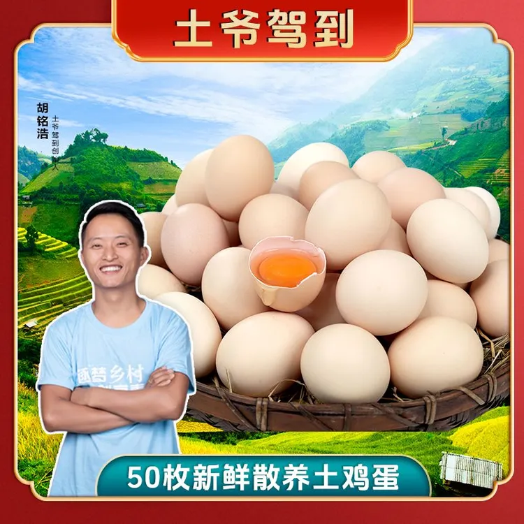 土爷驾到50枚散养土鸡蛋新鲜营养农场直发包邮-推商品商品图