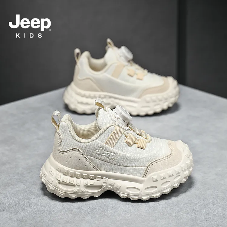 Jeep吉普春季男童防滑老爹鞋春季新款儿童小白鞋软底减震运动鞋潮