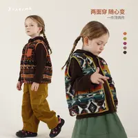 【季度主推】女童复古双面毛毛马甲