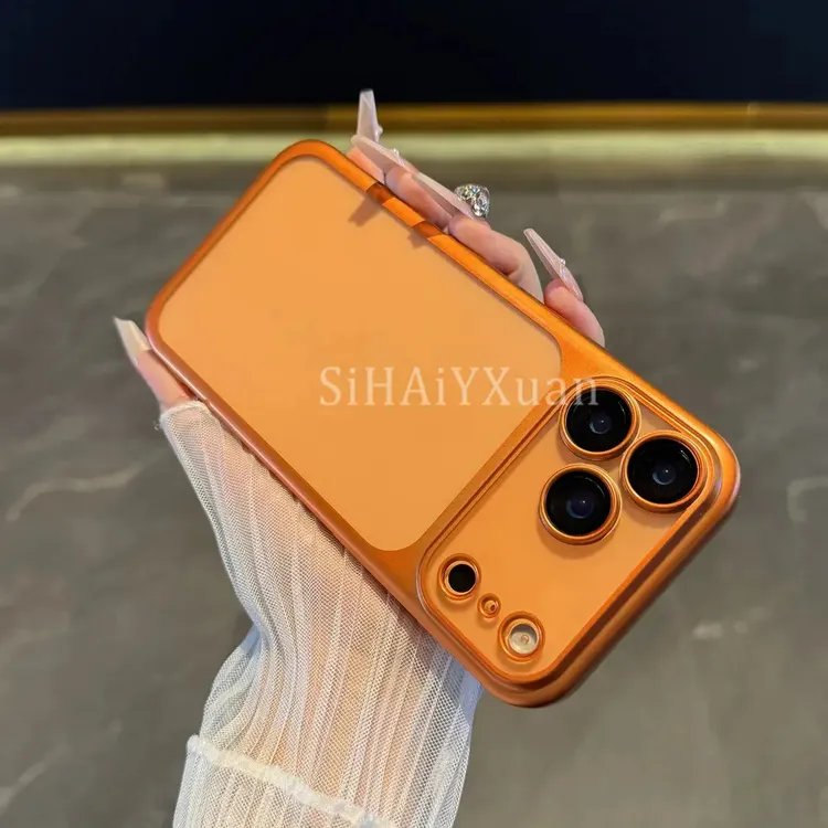 适用苹果17promax手机壳新款磨砂电镀全包护镜透明简约百搭17pro