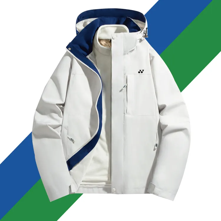 YY户外三防冲锋衣男女秋冬保暖防水外套情侣三合一拆卸防风登山服