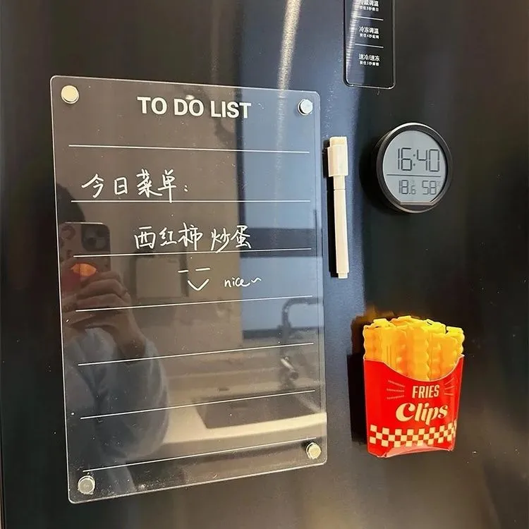 透明亚克力冰箱磁性留言板备忘清单入户计划表铁门磁铁吸ins展示