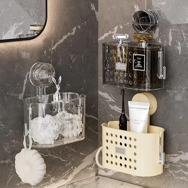 洗脸巾置物架吸盘收纳盒壁挂式洗漱台废弃擦脸巾大号收纳架卫生间