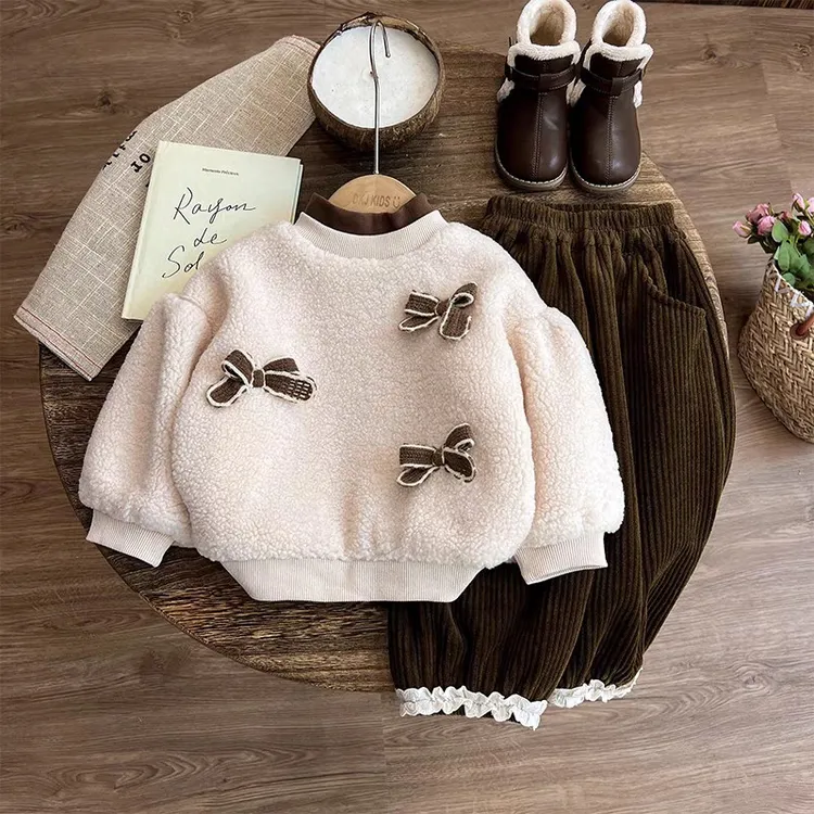 女童卫衣儿童冬季加绒大童2025新款春秋羊羔绒上衣女孩加厚冬装女