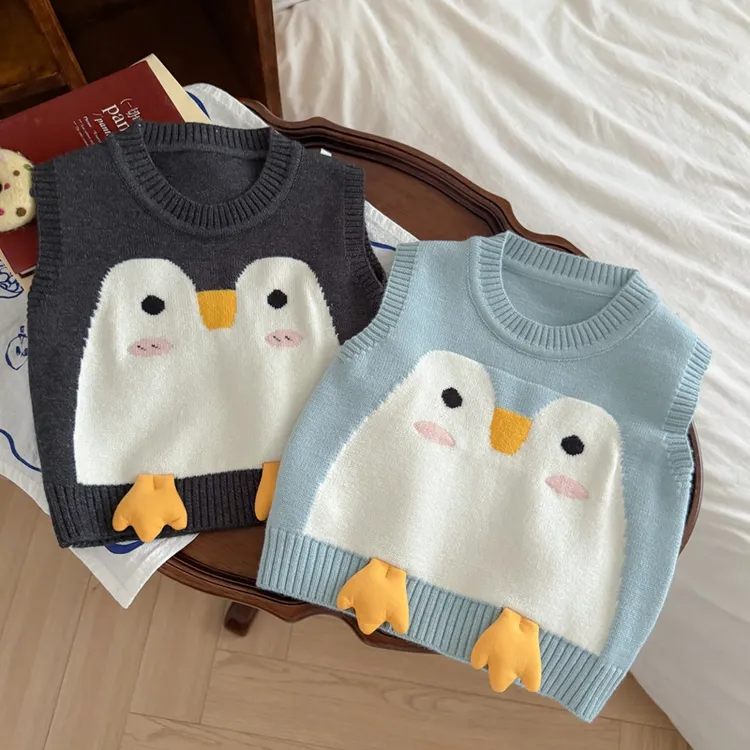 儿童针织马甲2025春秋新款卡通动漫宝宝背心男童外穿保暖男女通用