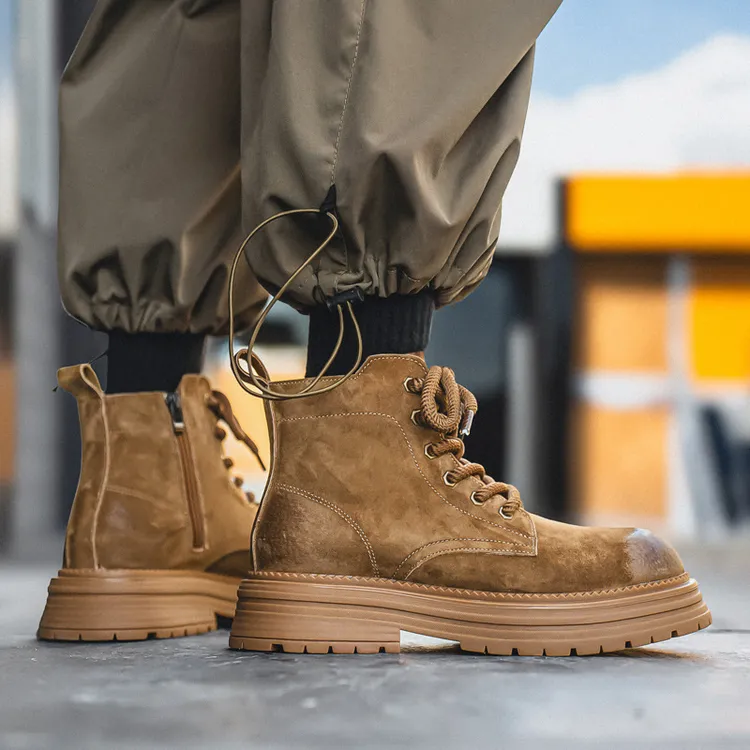 2025马丁靴男沙漠靴新款秋季情侣大黄靴英伦风高帮男鞋男鞋靴子女