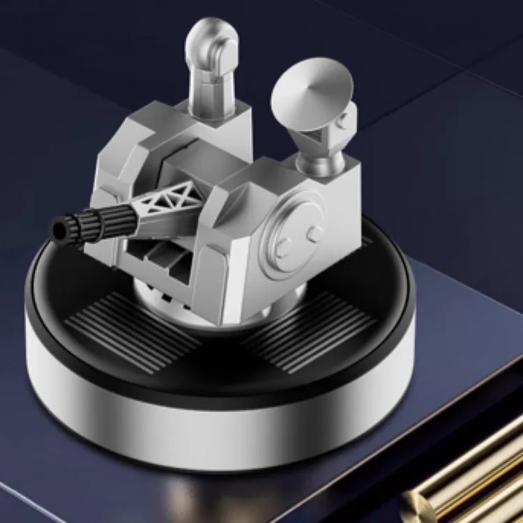 1130近防炮光感旋转车载摆件太阳能汽车中控装铝合金慢速旋转香薰