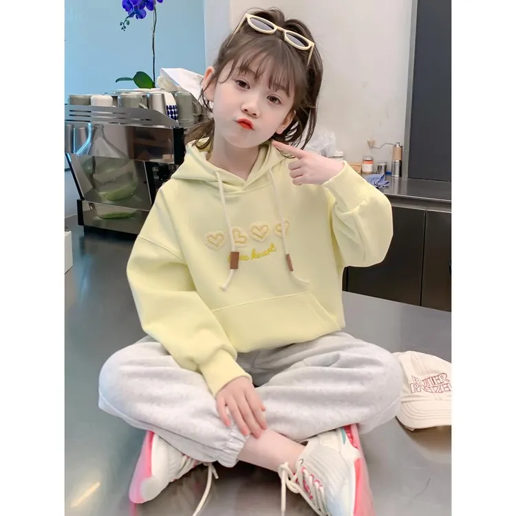 FAVMARTHA女孩运动衫春季和秋季新上衣韩国风格时尚大儿童秋季服