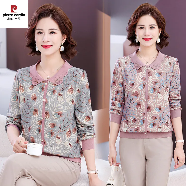 妈妈春装洋气恤小衫2025新款50岁中老年女装打底衫奶奶衬衫上衣