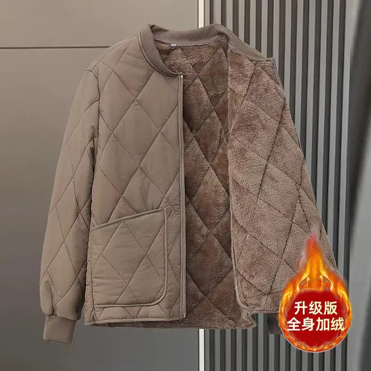 男款内胆棉衣秋冬时尚菱格棉袄加绒加厚棉服学生校服内穿保暖神器