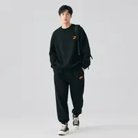 春秋季日常出行潮男卫衣卫裤套装街头风印花款