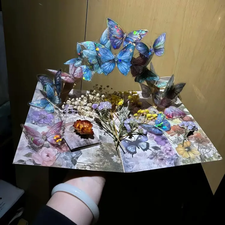 蝴蝶立体书手工diy材料包闺蜜礼物自制手作节日情侣贺卡惊喜礼品