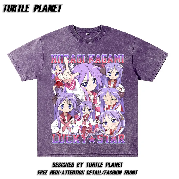 龟星球幸运星柊火神短袖T恤周边男女休闲潮流时尚宽松圆领上衣